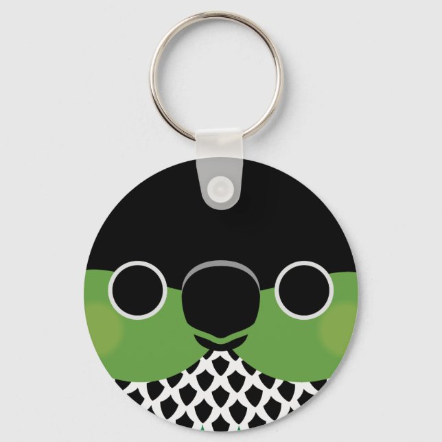 Porte-clés Le visage d'un leurre à cou noir (Recto)