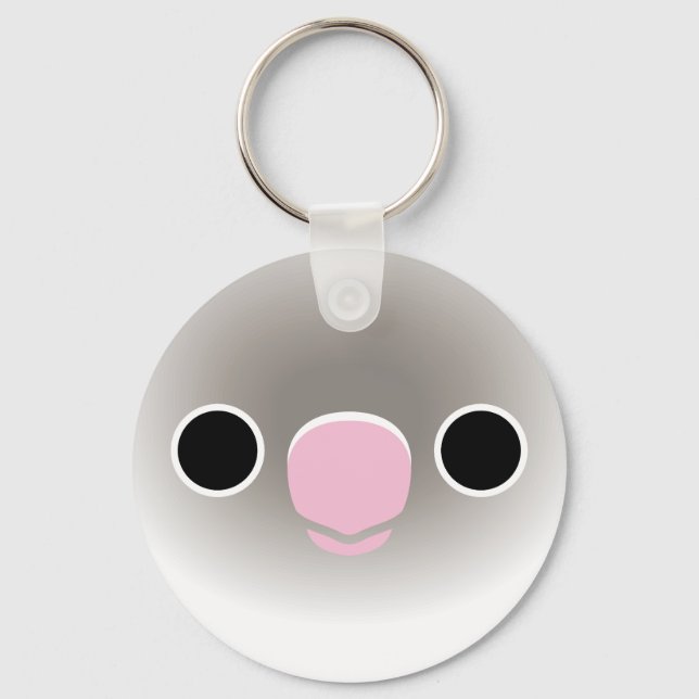 Porte-clés Le visage d'un lovebird masqué bleu pastel (Recto)