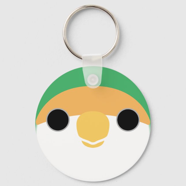 Porte-clés Le visage d'un oiseau de mer vert à la pêche (Recto)