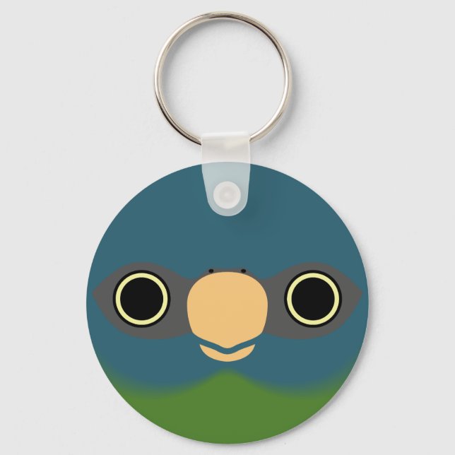 Porte-clés Le visage d'une macaw à tête bleue (Recto)