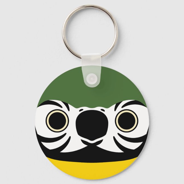 Porte-clés Le visage d'une macaw bleu et jaune (Recto)