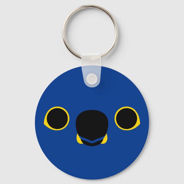 Porte-clés Le visage d'une macaw Hyacinth (Recto)