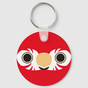 Porte-clés Le visage d'une macaw rouge et verte