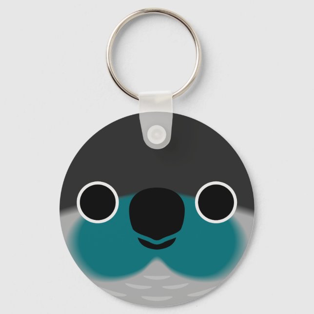 Porte-clés Le visage d'une perruque Turquoise à joue verte (Recto)