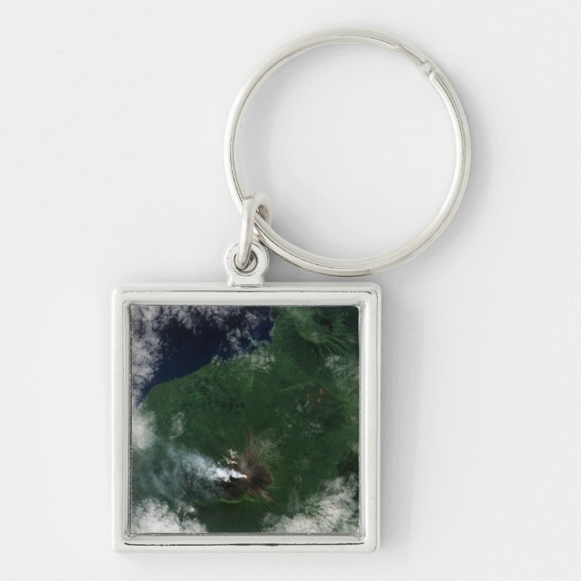 Porte-clés Le volcan Ulawun du Sommet de la Nouvelle-Bretagne (Devant)