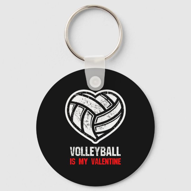 Porte-clés Le Volleyball Est Mon Cadeau De La Saint-Valentin  (Recto)