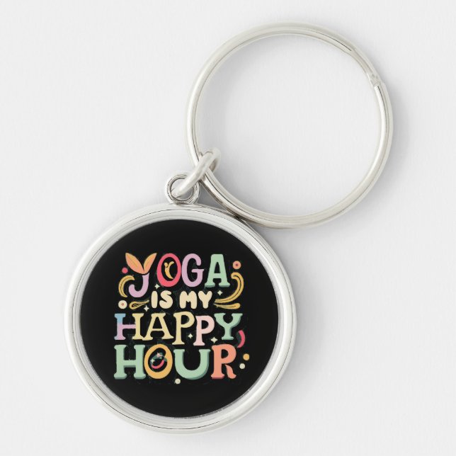 Porte-clés Le yoga est mon happy hour (Devant)