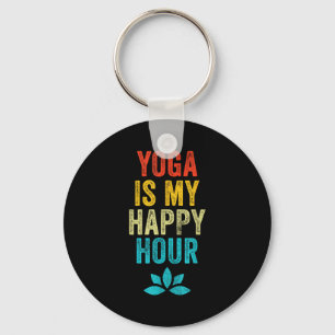 Porte-clés Le yoga est mon heure heureuse Mème Vintage Drôle 
