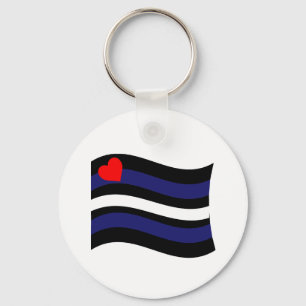 PORTE-CLÉS LEATHER FLAG WAVING