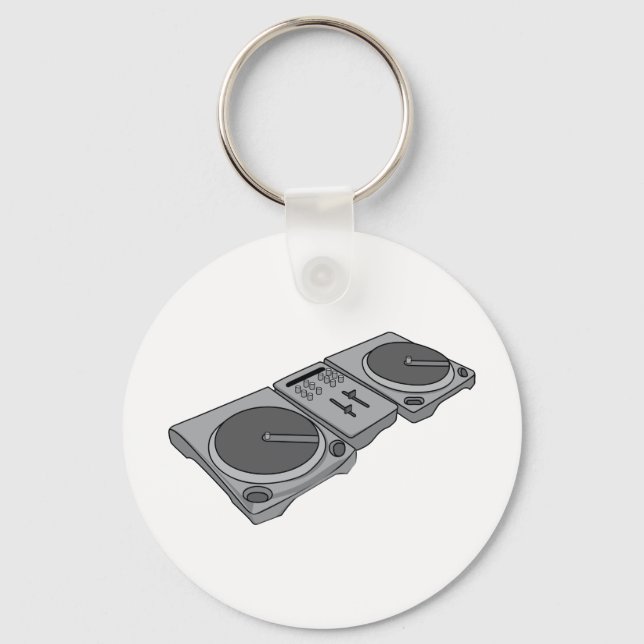 Porte-clés Lecteur de Tourne-disque phonographe DJ (Recto)