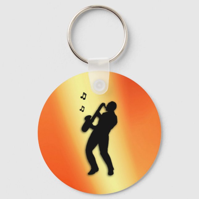 Porte-clés Lecteur saxophone Orange (Recto)