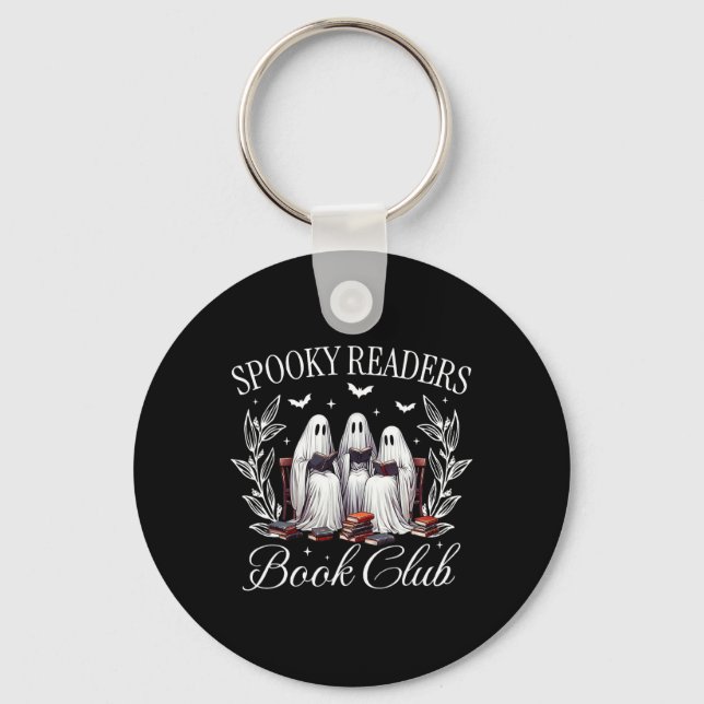 Porte-clés Lecteurs éffrayants Book Club Funny Ghost Enseigna (Recto)