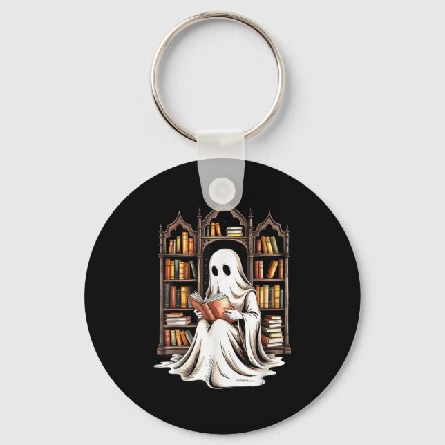 Porte-clés Lecture Ghost Bibliothèque Éffrayante Funny Hallow (Recto)