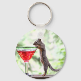 Porte-clés L'écureuil boit un cocktail