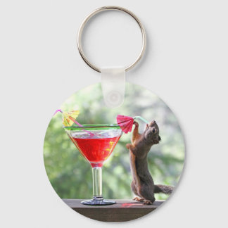 Porte-clés L'écureuil boit un cocktail à Happy Hour