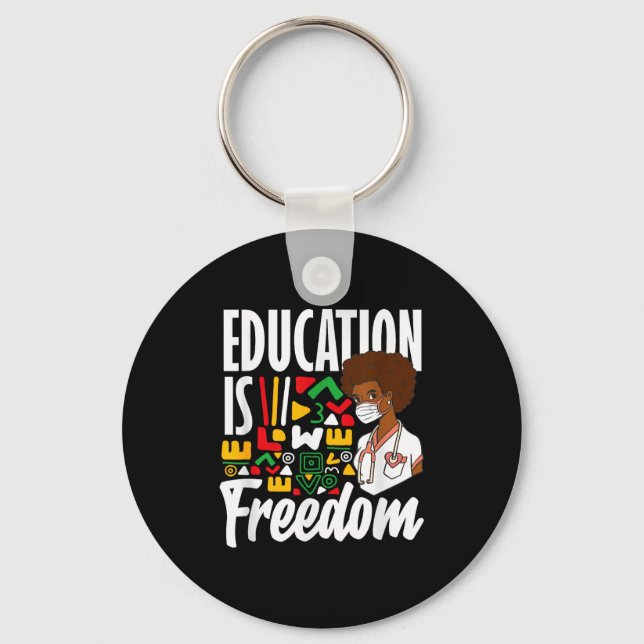 Porte-clés L'éducation à l'histoire des Noirs est liberté  (Recto)