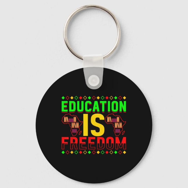 Porte-clés L'éducation est la liberté Afro-Américain Histoire (Recto)