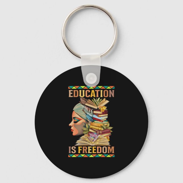 Porte-clés L'éducation est la liberté Afro-Américain Histoire (Recto)