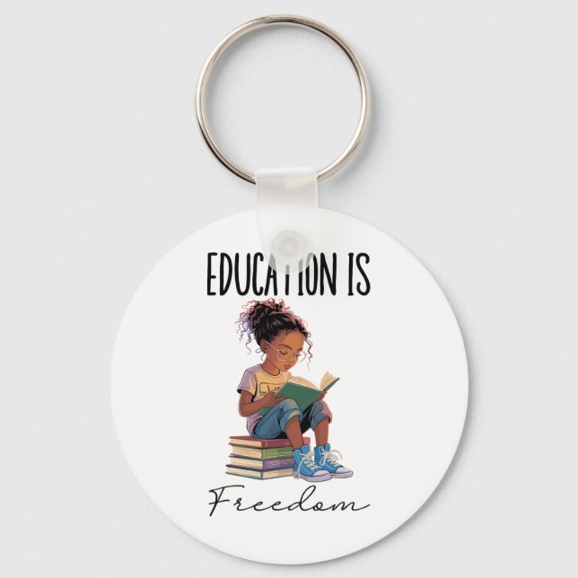 Porte-clés L'éducation est la liberté Livres de professeur no (Recto)
