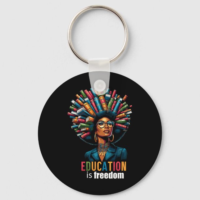 Porte-clés L'éducation est la liberté Mois de l'histoire des  (Recto)