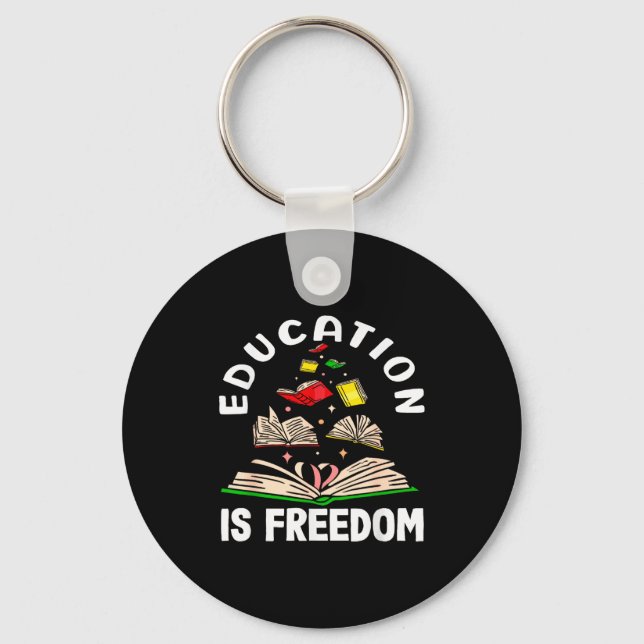 Porte-clés L'éducation est la liberté mois de l'histoire des  (Recto)