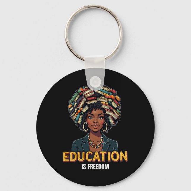 Porte-clés L'éducation est la liberté Mois de l'histoire des  (Recto)