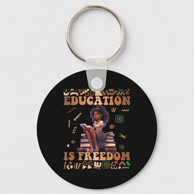 Porte-clés L'éducation est la liberté Mois de l'histoire des  (Recto)