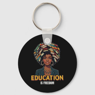 Porte-clés L'éducation est la liberté Noir Histoire Mois Ense