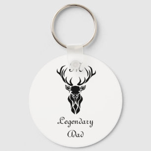 Porte-clés Legendary Dad White Tail Deer Black Silhouette