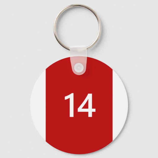 Porte-clés Legendary No. 14 in red and white (Recto)