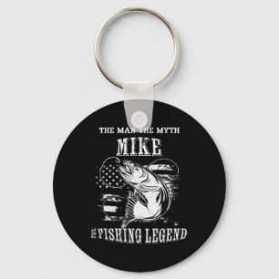Porte-clés Légende de pêche Mythe d'homme Mike Nom personnali