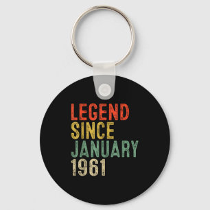 Porte-clés Légende depuis janvier 1961 Cadeaux pour 65e anniv