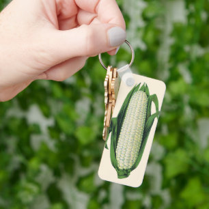 Porte-clés Légumes alimentaires anciens maïs blanc en épi
