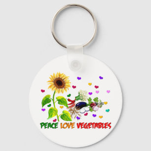 Porte-clés Légumes Peace Love