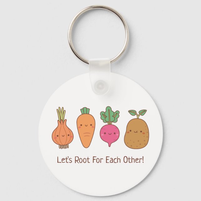 Porte-clés Légumes S'Encouragent les Uns les Autres Citation  (Recto)