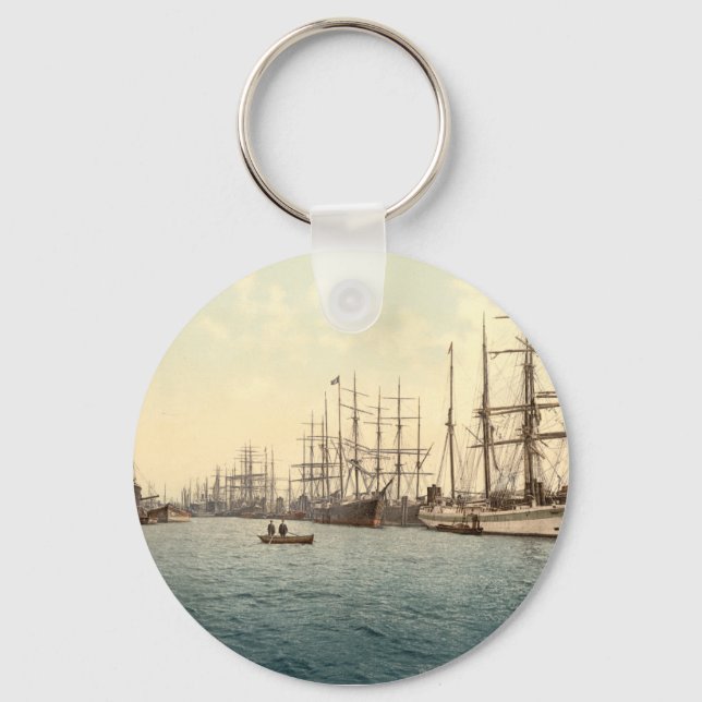Porte-clés L'Elbe, Hambourg, Allemagne (Recto)