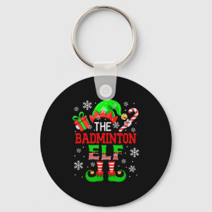 Porte-clés L'elfe de Noël de badminton assorti au joueur Fan