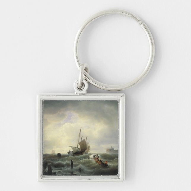 Porte-clés L'entrée au port chez Hellevoetsluys (Devant)