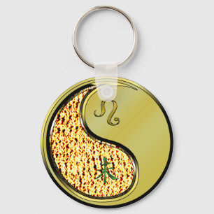 Porte-clés Leo et chèvre métallique