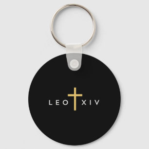 Porte-clés Léo XIV Pape Croix Mince Foi Chrétienne Jésus Mini