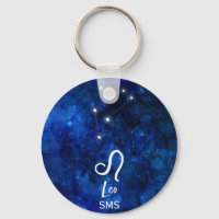Leo Zodiac Constellation bleu foncé Galaxie Monogr