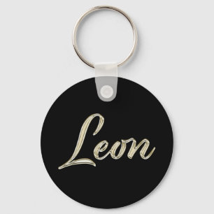 Porte-clés Leon Name whitegold Button
