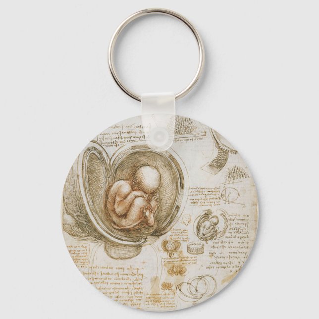 Porte-clés Leonardo da Vinci Studies of the Fetus in the Womb (Recto)