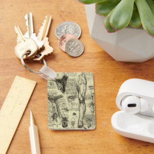 Porte-clés Leonardo da Vinci Vintage Anatomie humaine Larynx