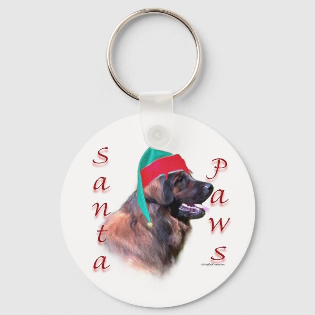 Porte-clés Leonberger Père Noël Paws (Recto)
