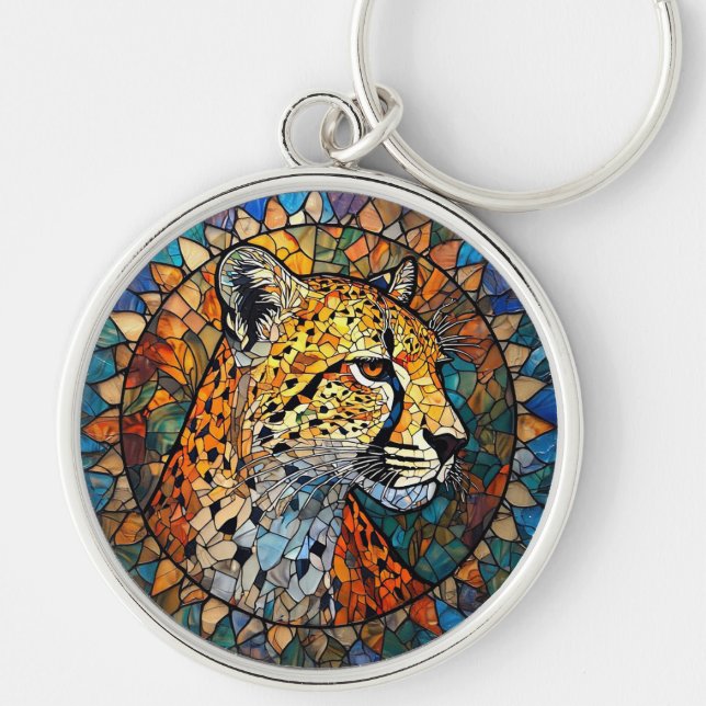 Porte-clés Léopard aux couleurs vives (Devant)
