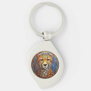 Porte-clés Léopard aux couleurs vives et motifs complexes
