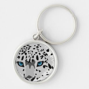 Porte-clés léopard de neige abstrait