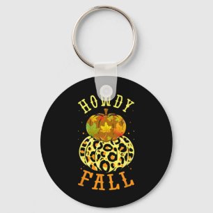 Porte-clés Leopard Howdy Automne Citrouille Ouest Automne Feu