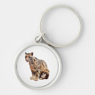 Porte-clés léopard nébuleux photographie jungle grand félin a